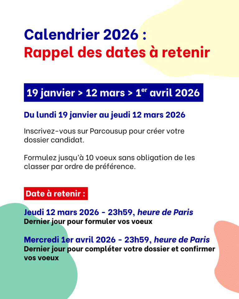 Parcoursup calendrier rejoindre ESSLIL