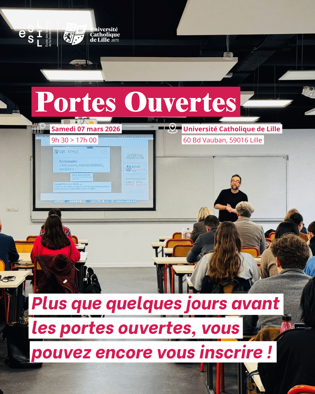 Samedi 7 mars 2026 : une journée portes ouvertes pour construire votre orientation, du lycée au master